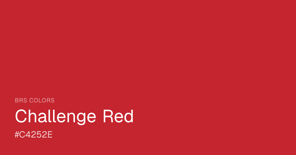 Challenge Red (#C4252E) | BRS Colors